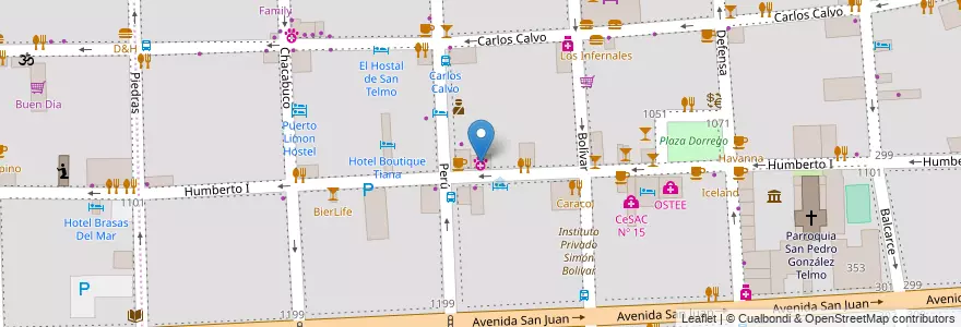 Mapa de ubicacion de Neko, San Telmo en 阿根廷, Ciudad Autónoma De Buenos Aires, Comuna 1, 布宜诺斯艾利斯.