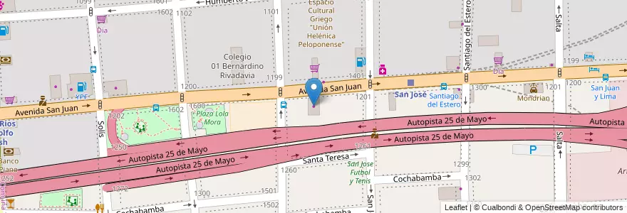 Mapa de ubicacion de Nelson Auto Radio, Constitucion en 아르헨티나, Ciudad Autónoma De Buenos Aires, Comuna 1, 부에노스아이레스.