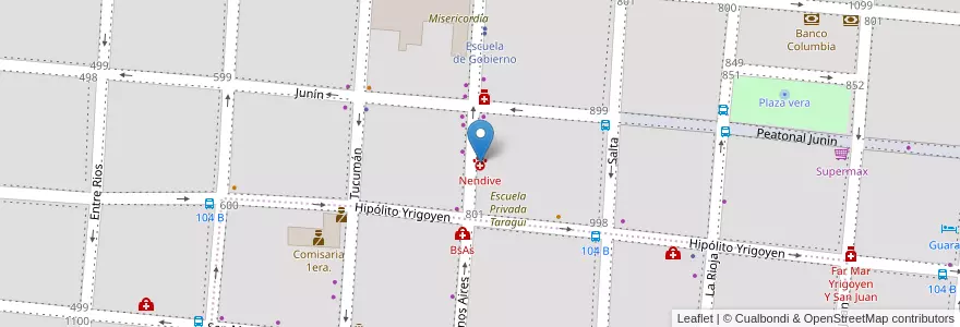 Mapa de ubicacion de Nendive en الأرجنتين, Corrientes, Departamento Capital, Corrientes, Corrientes.