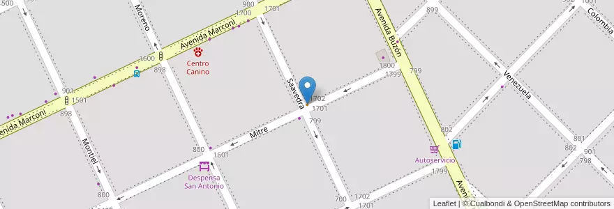 Mapa de ubicacion de Neo Pizza en Argentinië, Buenos Aires, Partido De Tandil, Tandil.