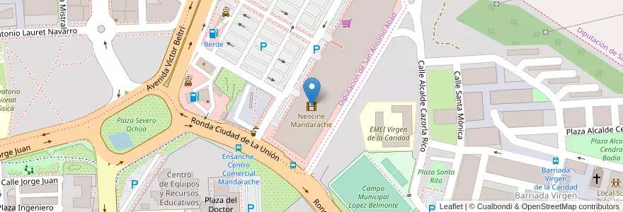 Mapa de ubicacion de Neocine Mandarache en スペイン, ムルシア州, ムルシア州, Campo De Cartagena Y Mar Menor, Cartagena.