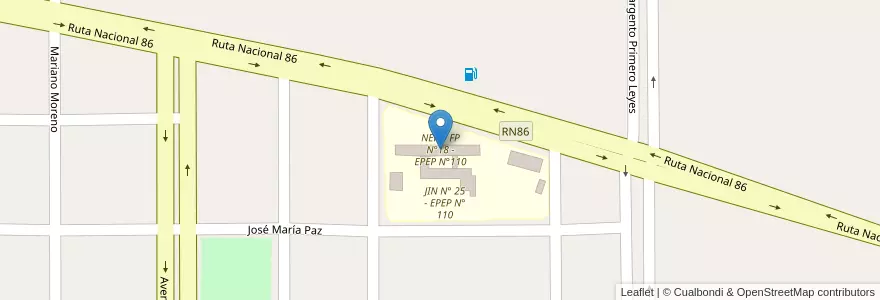Mapa de ubicacion de NEP Y FP N°18 - EPEP N°110 en アルゼンチン, フォルモサ州, Departamento Patiño, Municipio De San Martín Dos.