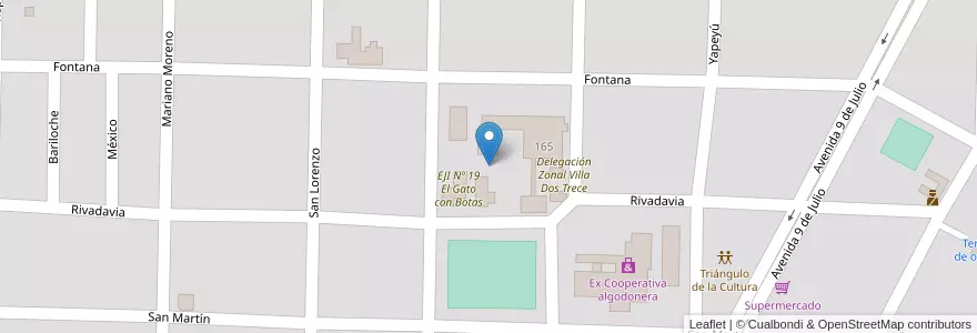 Mapa de ubicacion de NEP Y FP Nº 27 en アルゼンチン, フォルモサ州, Departamento Pirané, Municipio De Villa Dos Trece, Villa Dos Trece.