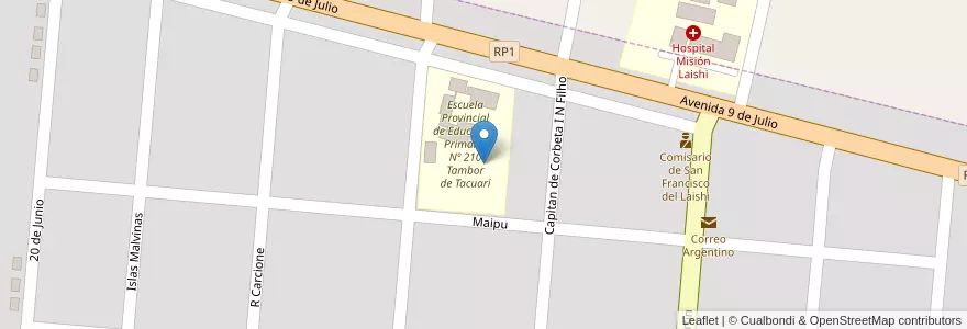 Mapa de ubicacion de NEP Y FP Nº32 - EPEP Nº210 en アルゼンチン, フォルモサ州, Departamento Laishi, Municipio Misión San Francisco De Laishi, San Francisco De Laishí.
