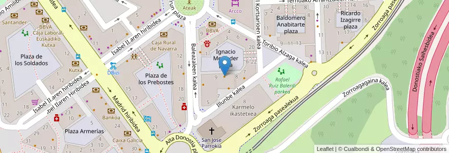 Mapa de ubicacion de Nerea en Испания, Страна Басков, Гипускоа, Donostialdea, Donostia/San Sebastián.