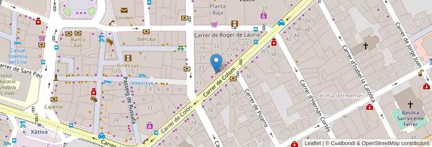 Mapa de ubicacion de Nespresso en İspanya, Comunitat Valenciana, València / Valencia, Comarca De València, València.