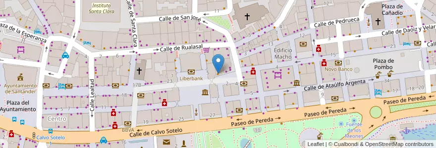 Mapa de ubicacion de Nespresso Santander en اسپانیا, Cantabria, استان کانتابریا, Santander, Santander.