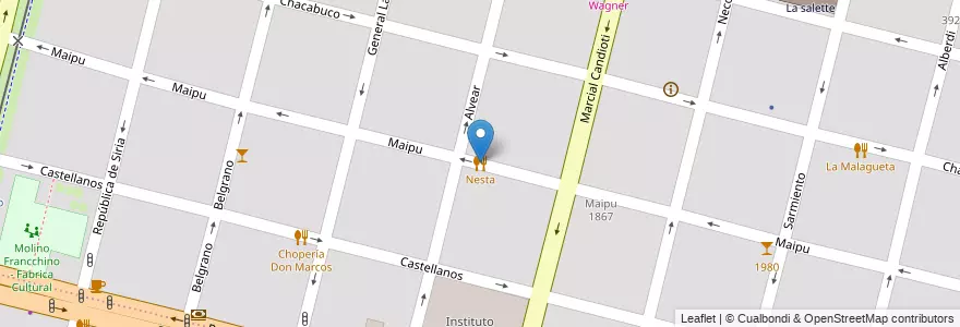 Mapa de ubicacion de Nesta en الأرجنتين, سانتا في, إدارة العاصمة, سانتا في العاصمة, سانتا في.