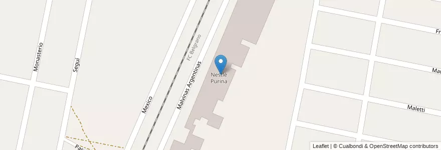 Mapa de ubicacion de Nestlé Purina en الأرجنتين, سانتا في, إدارة العاصمة, Santo Tomé.