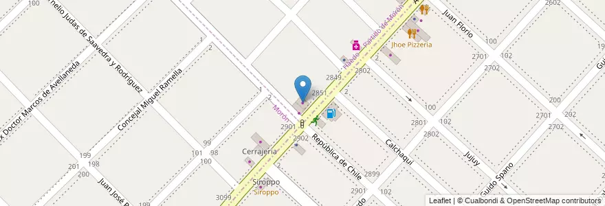 Mapa de ubicacion de Neumaticos Don Bosco en Arjantin, Buenos Aires, Partido De La Matanza, Haedo.
