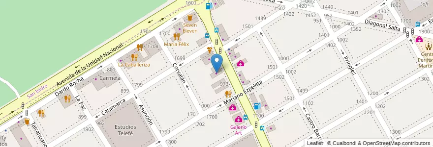 Mapa de ubicacion de Neumáticos Fleming en 阿根廷, 布宜诺斯艾利斯省, Partido De San Isidro.