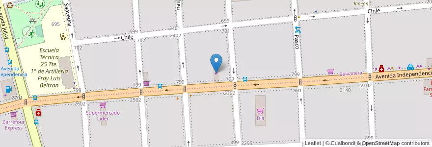 Mapa de ubicacion de Neumáticos Independencia, Balvanera en 아르헨티나, Ciudad Autónoma De Buenos Aires, Comuna 3, 부에노스아이레스.