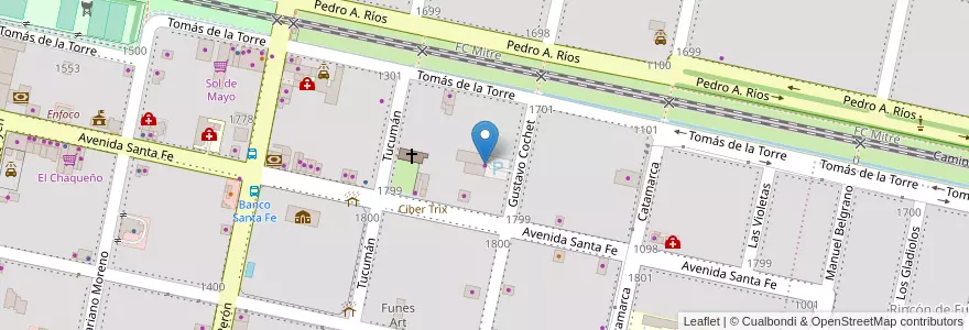 Mapa de ubicacion de Neumáticos La Fe en الأرجنتين, سانتا في, Departamento Rosario, Municipio De Funes, Funes.
