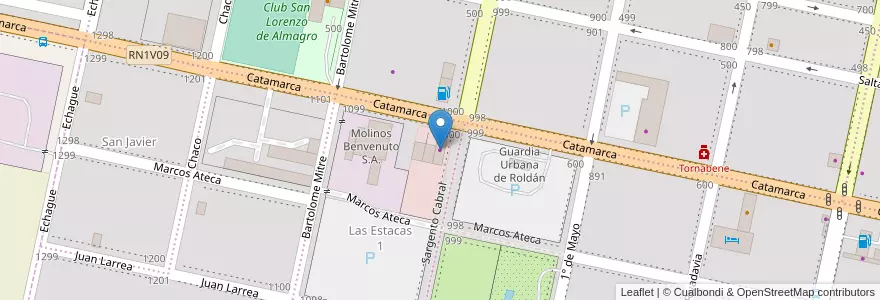 Mapa de ubicacion de Neumáticos Roldán en آرژانتین, سانتافه, Departamento San Lorenzo, Municipio De Roldán, Roldán.