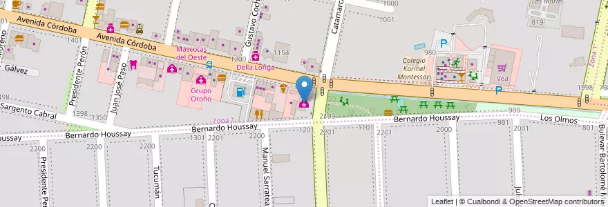 Mapa de ubicacion de Neuro Funes en 아르헨티나, Santa Fe, Departamento Rosario, Municipio De Funes, Funes.