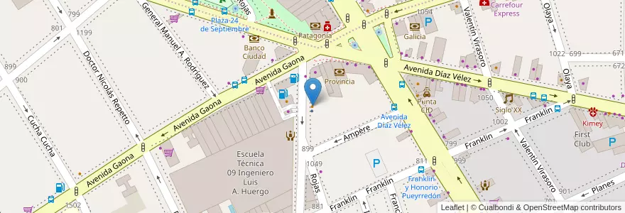 Mapa de ubicacion de New Bowling, Caballito en آرژانتین, Ciudad Autónoma De Buenos Aires, Buenos Aires, Comuna 6.