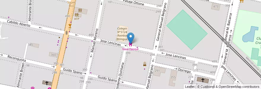 Mapa de ubicacion de New Dental en الأرجنتين, تشيلي, Mendoza, Godoy Cruz, Departamento Godoy Cruz, Distrito Ciudad De Godoy Cruz.