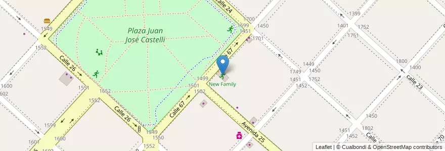 Mapa de ubicacion de New Family, Casco Urbano en Argentina, Provincia Di Buenos Aires, Partido De La Plata, La Plata.