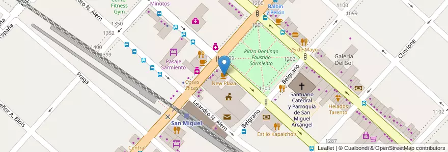 Mapa de ubicacion de New Plaza en Argentina, Provincia Di Buenos Aires, Partido De San Miguel, San Miguel.