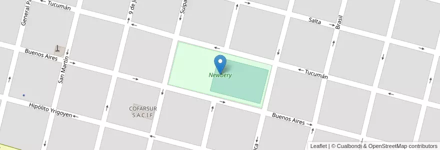 Mapa de ubicacion de Newbery en Argentine, San Luis, General Pedernera, Villa Mercedes, Municipio De Villa Mercedes.