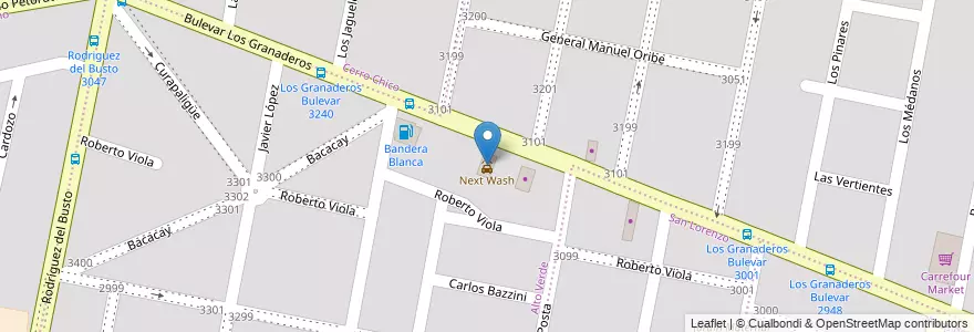 Mapa de ubicacion de Next Wash en アルゼンチン, コルドバ州, Departamento Capital, Pedanía Capital, Córdoba, Municipio De Córdoba.