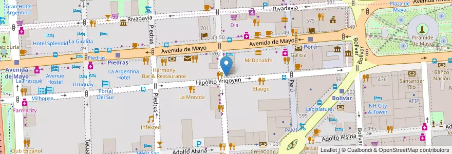 Mapa de ubicacion de Nicolo Helados, Montserrat en Аргентина, Буэнос-Айрес, Comuna 1, Буэнос-Айрес.