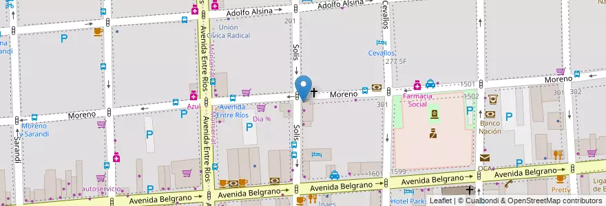 Mapa de ubicacion de Nicolo Helados, Montserrat en 阿根廷, Ciudad Autónoma De Buenos Aires, 布宜诺斯艾利斯.