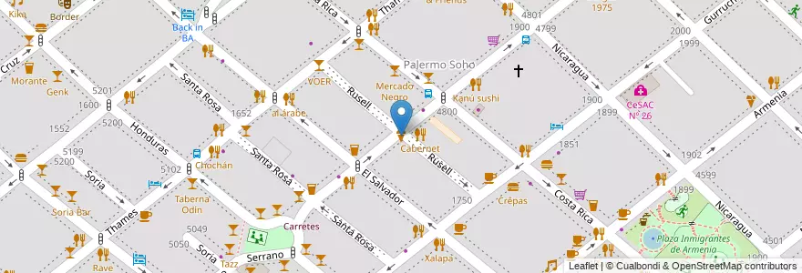 Mapa de ubicacion de Nicolo, Palermo en آرژانتین, Ciudad Autónoma De Buenos Aires, Buenos Aires.
