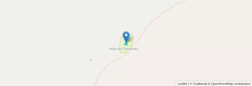 Mapa de ubicacion de Nido de Condores en Argentine, Chili, Mendoza, Departamento Las Heras, Distrito Las Cuevas.