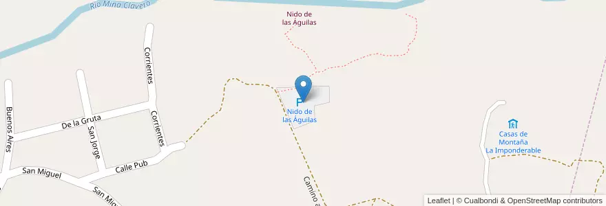 Mapa de ubicacion de Nido de las Águilas en 아르헨티나, Córdoba, Departamento San Alberto, Pedanía Tránsito, Mina Clavero, Municipio De Mina Clavero.