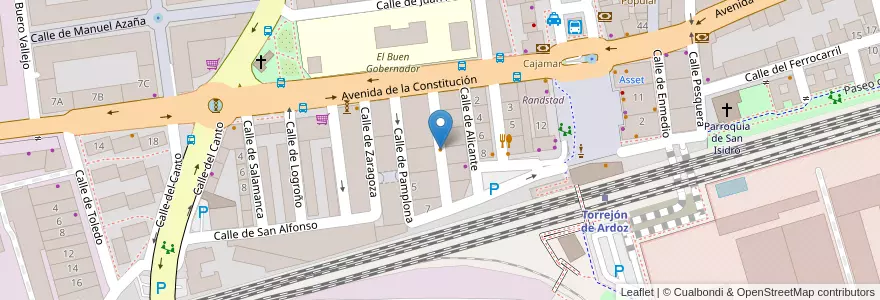 Mapa de ubicacion de night club Camelot en اسپانیا, بخش خودمختار مادرید, بخش خودمختار مادرید, Área Metropolitana De Madrid Y Corredor Del Henares, Torrejón De Ardoz.