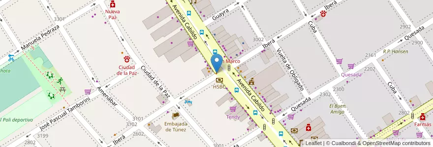 Mapa de ubicacion de 虹 en アルゼンチン, Ciudad Autónoma De Buenos Aires, ブエノスアイレス, Comuna 13.