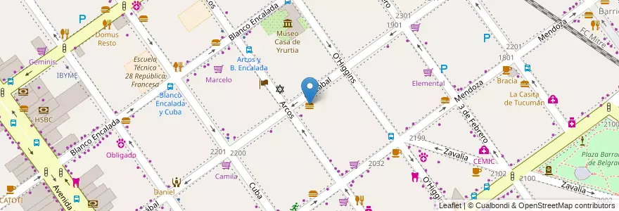 Mapa de ubicacion de Nikkó Sushi, Belgrano en 아르헨티나, Ciudad Autónoma De Buenos Aires, 부에노스아이레스, Comuna 13.