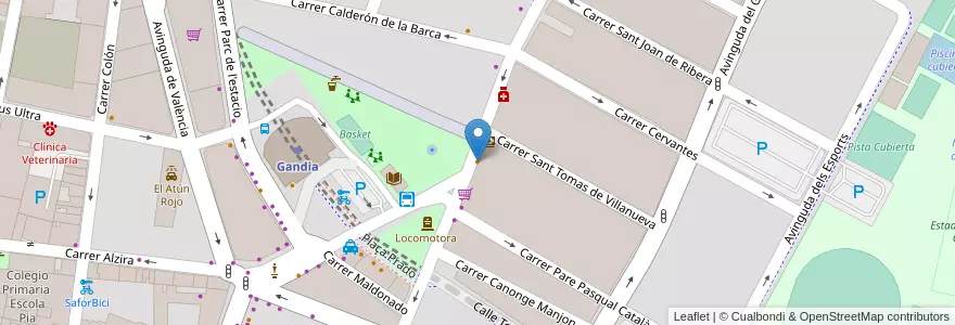 Mapa de ubicacion de Nilos en スペイン, バレンシア州, València / Valencia, Safor, Gandia.