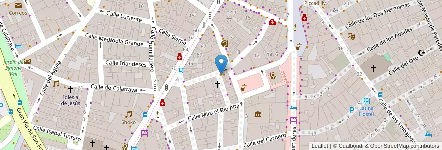 Mapa de ubicacion de Nina pasta bar en Espanha, Comunidade De Madrid, Comunidade De Madrid, Área Metropolitana De Madrid Y Corredor Del Henares, Madrid.