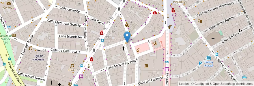 Mapa de ubicacion de Nina Pasta Bar en Espanha, Comunidade De Madrid, Comunidade De Madrid, Área Metropolitana De Madrid Y Corredor Del Henares, Madrid.