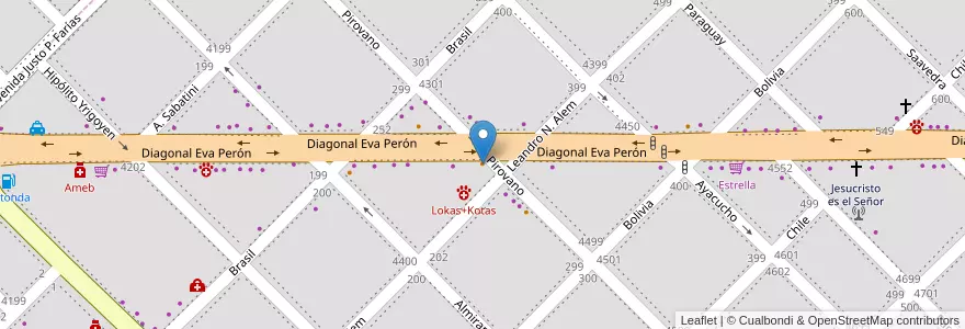 Mapa de ubicacion de Nino Resto Bar en الأرجنتين, Chaco, Departamento San Fernando, Barranqueras, Barranqueras.