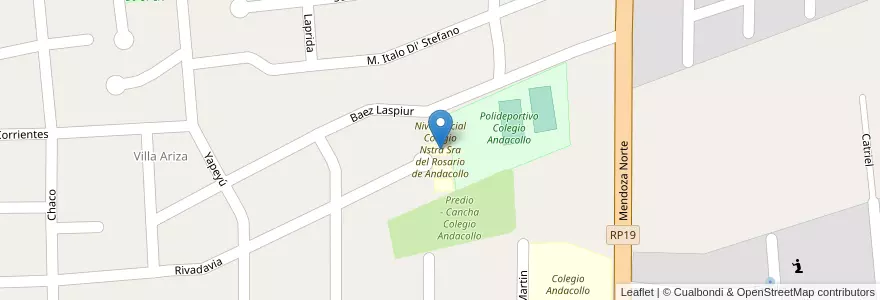 Mapa de ubicacion de Nivel Inicial Colegio Nstra Sra del Rosario de Andacollo en آرژانتین, San Juan, شیلی, Chimbas.