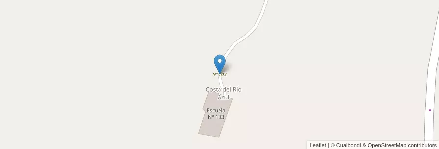Mapa de ubicacion de Nº 103 en Arjantin, Şili, Río Negro, Departamento Bariloche.