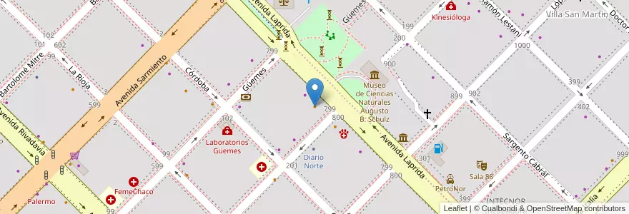 Mapa de ubicacion de No me olvides en 阿根廷, Chaco, Departamento San Fernando, Resistencia, Resistencia.