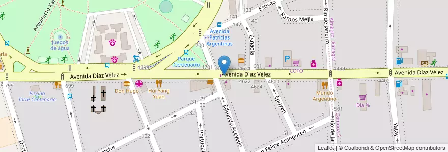 Mapa de ubicacion de Nodari, Caballito en Argentinië, Ciudad Autónoma De Buenos Aires, Buenos Aires, Comuna 6.