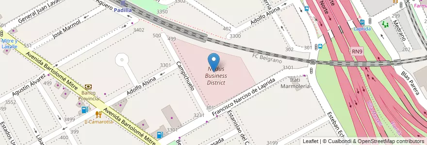 Mapa de ubicacion de Nodus Business District en Аргентина, Буэнос-Айрес, Partido De Vicente López, Vicente López.