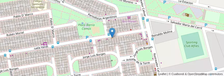Mapa de ubicacion de Nogalú Comidas para llevar en アルゼンチン, サンフアン州, チリ, Rivadavia.