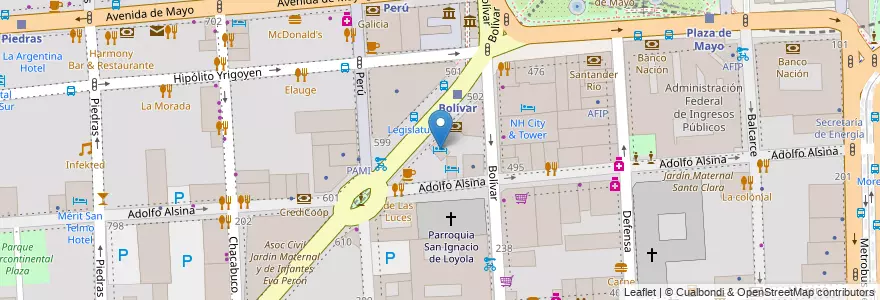 Mapa de ubicacion de Nogaró Hotel, Montserrat en آرژانتین, Ciudad Autónoma De Buenos Aires, Comuna 1, Buenos Aires.