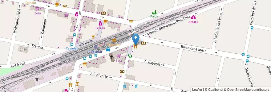 Mapa de ubicacion de Noi en Arjantin, Buenos Aires, Partido De Morón, Castelar.