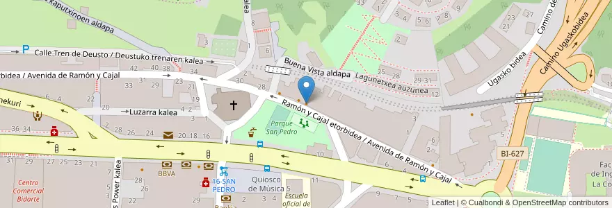 Mapa de ubicacion de Noiz en スペイン, バスク州, Bizkaia, Bilboaldea, ビルバオ.