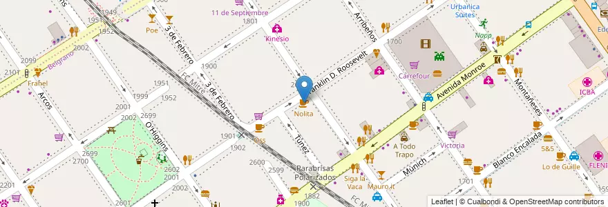 Mapa de ubicacion de Nolita, Belgrano en 아르헨티나, Ciudad Autónoma De Buenos Aires, 부에노스아이레스, Comuna 13.