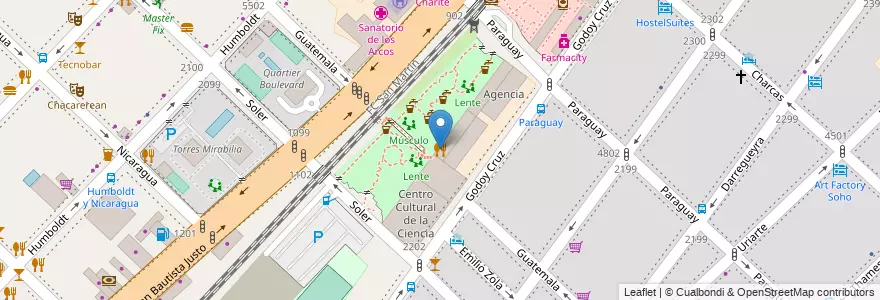 Mapa de ubicacion de Nolita Express Resto-Bar, Palermo en Аргентина, Буэнос-Айрес, Буэнос-Айрес, Comuna 14.