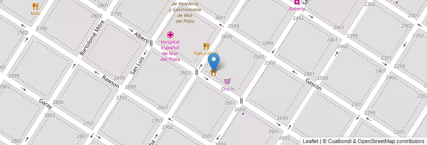 Mapa de ubicacion de Nonna Raffaela en الأرجنتين, بوينس آيرس, Partido De General Pueyrredón, مار ديل بلاتا.