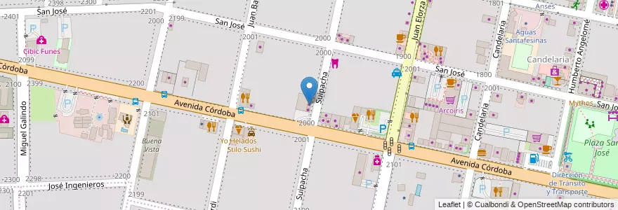 Mapa de ubicacion de Norma del Greco Inmobiliaria en Аргентина, Санта-Фе, Departamento Rosario, Municipio De Funes, Funes.